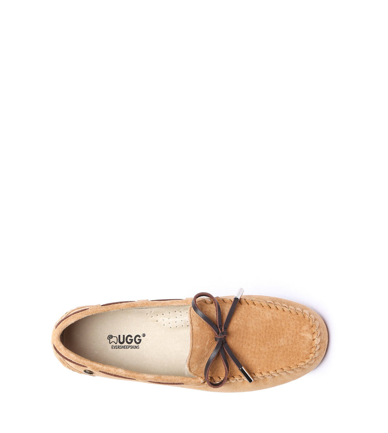 Lace rubber sole summer moccasin