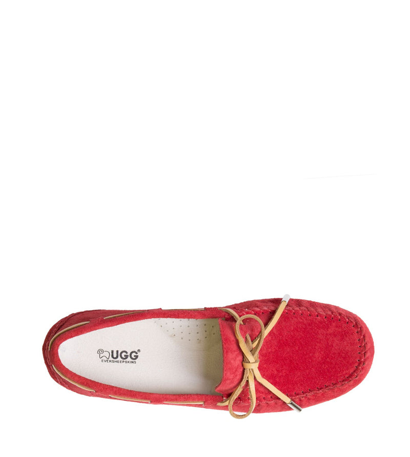 Lace rubber sole summer moccasin