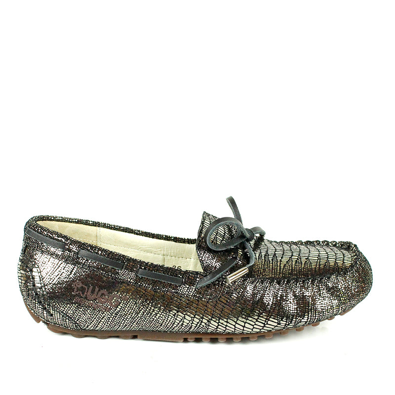 Lizard rubber sole summer moccasin