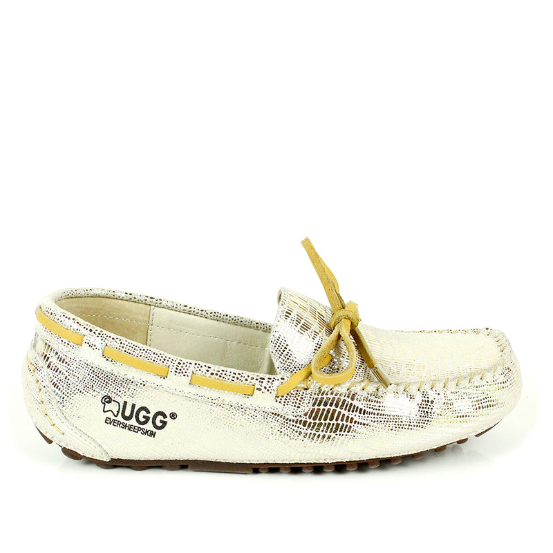 Lizard rubber sole summer moccasin