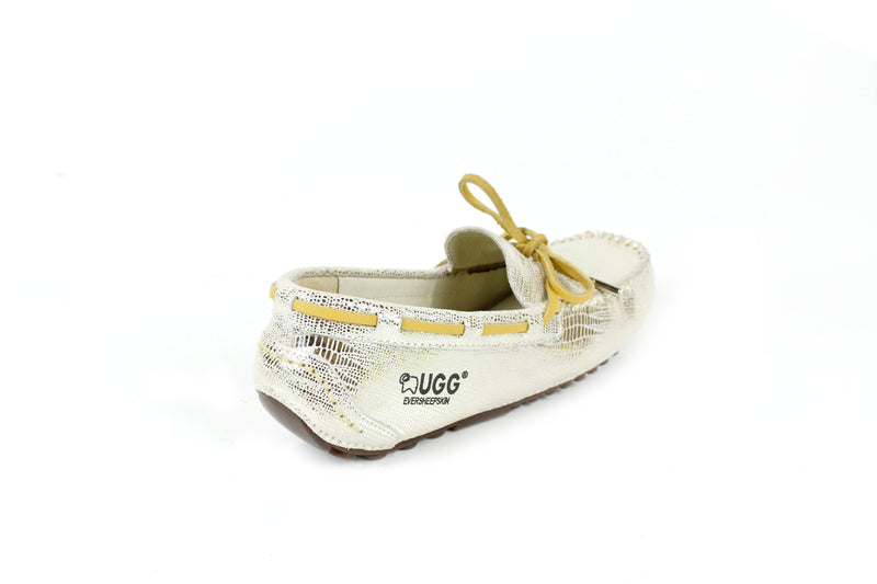 Lizard rubber sole summer moccasin