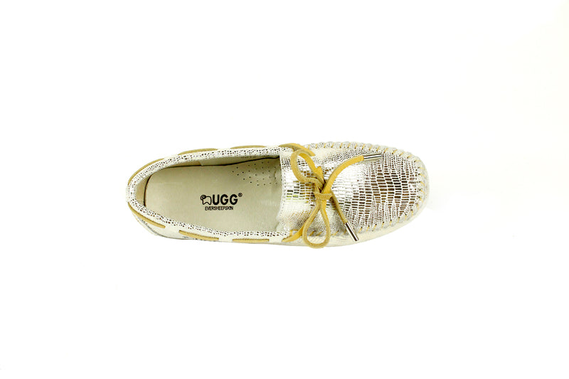 Lizard rubber sole summer moccasin