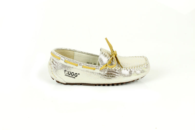 Lizard rubber sole summer moccasin