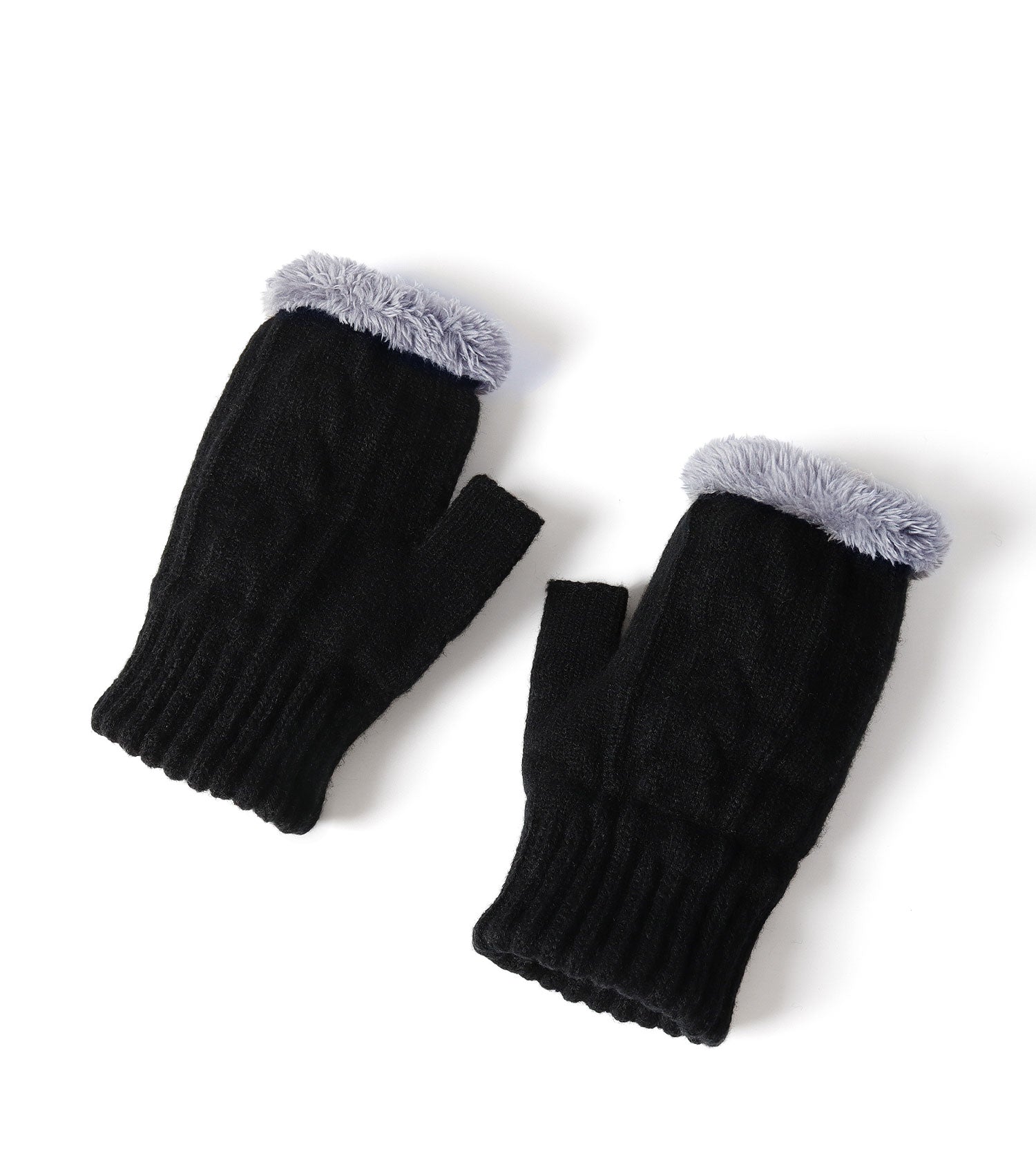 Fingerless Ultra Plush Knit Gloves