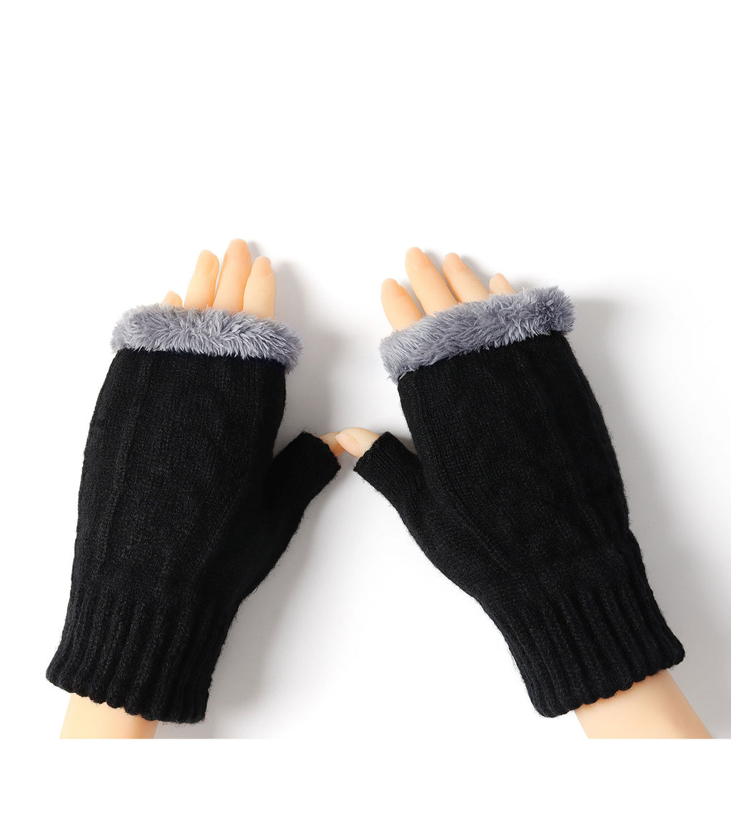 Fingerless Ultra Plush Knit Gloves