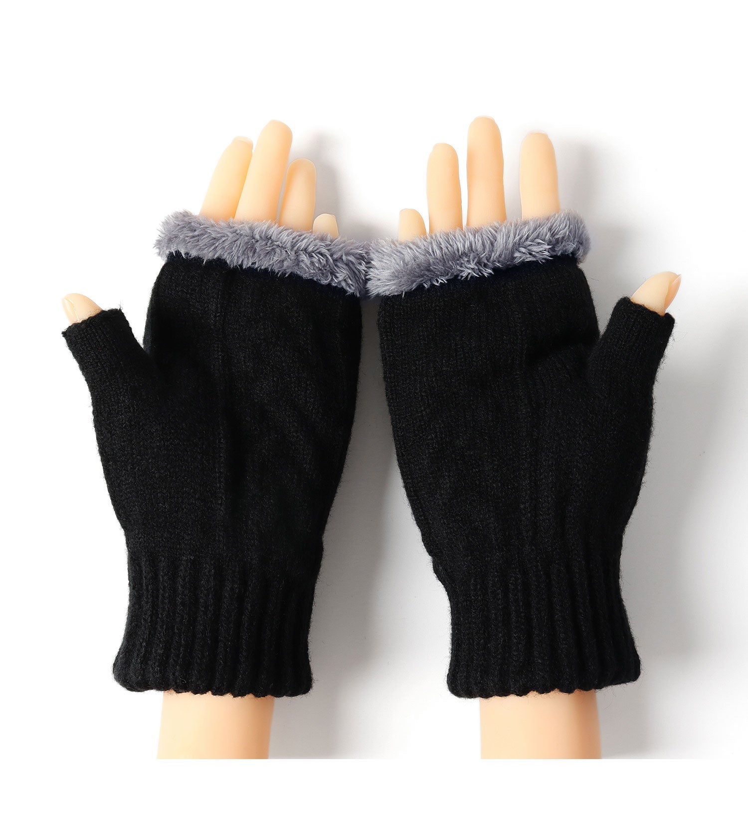 Fingerless Ultra Plush Knit Gloves