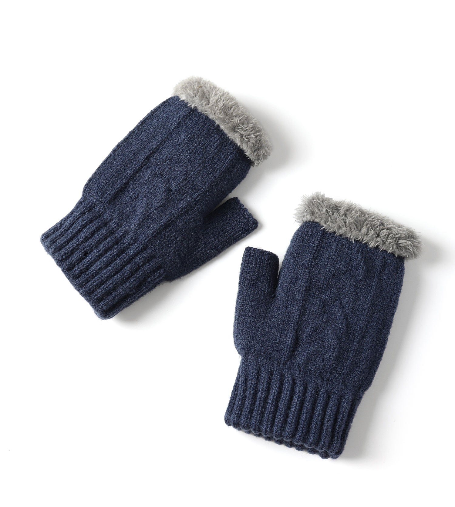 Fingerless Ultra Plush Knit Gloves