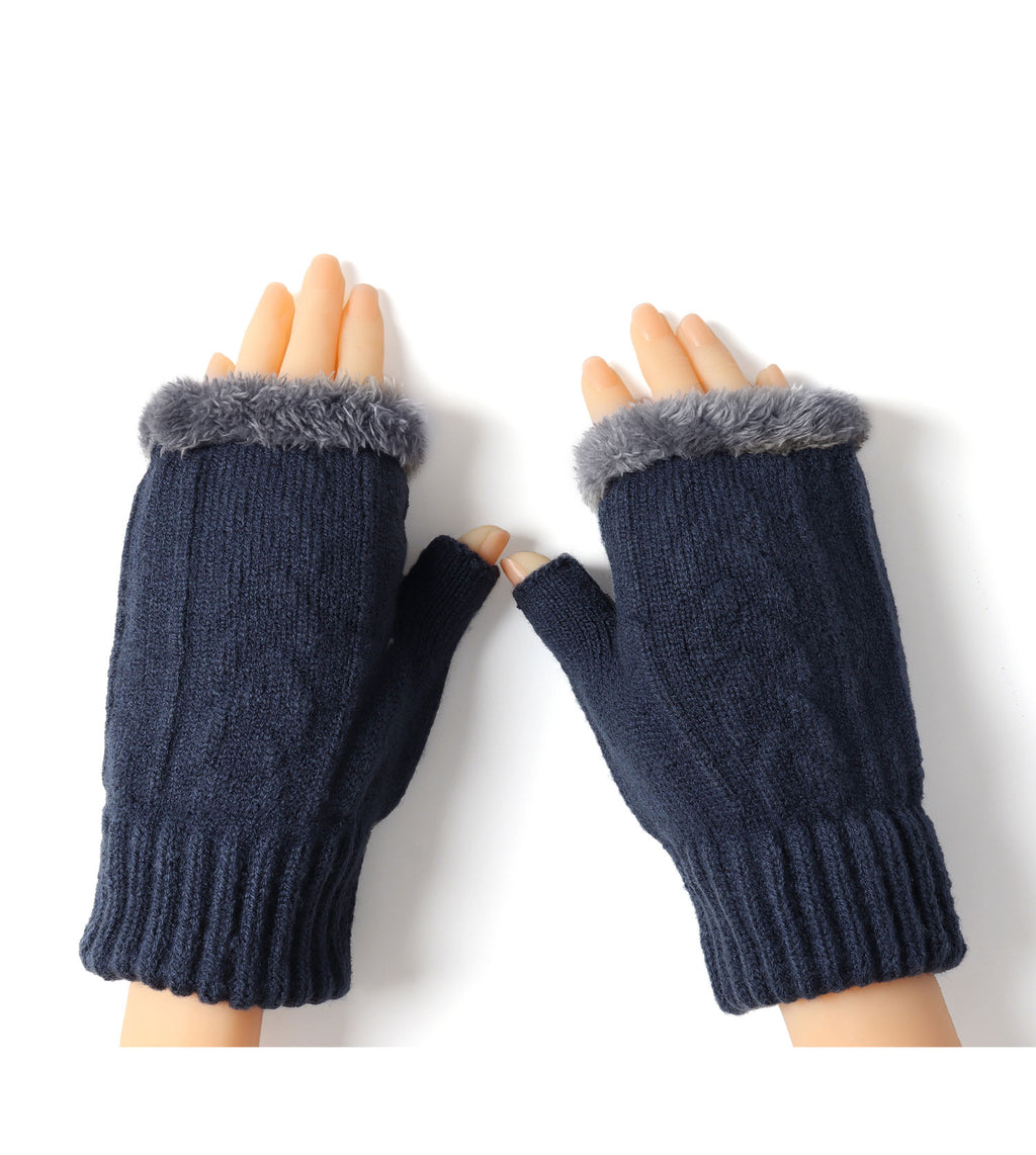 Fingerless Ultra Plush Knit Gloves