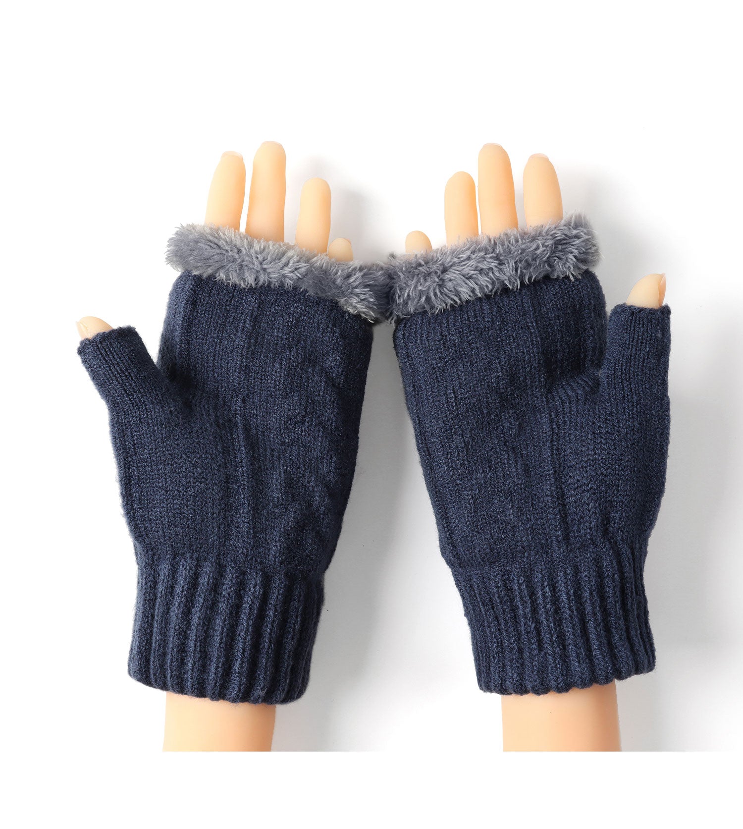 Fingerless Ultra Plush Knit Gloves