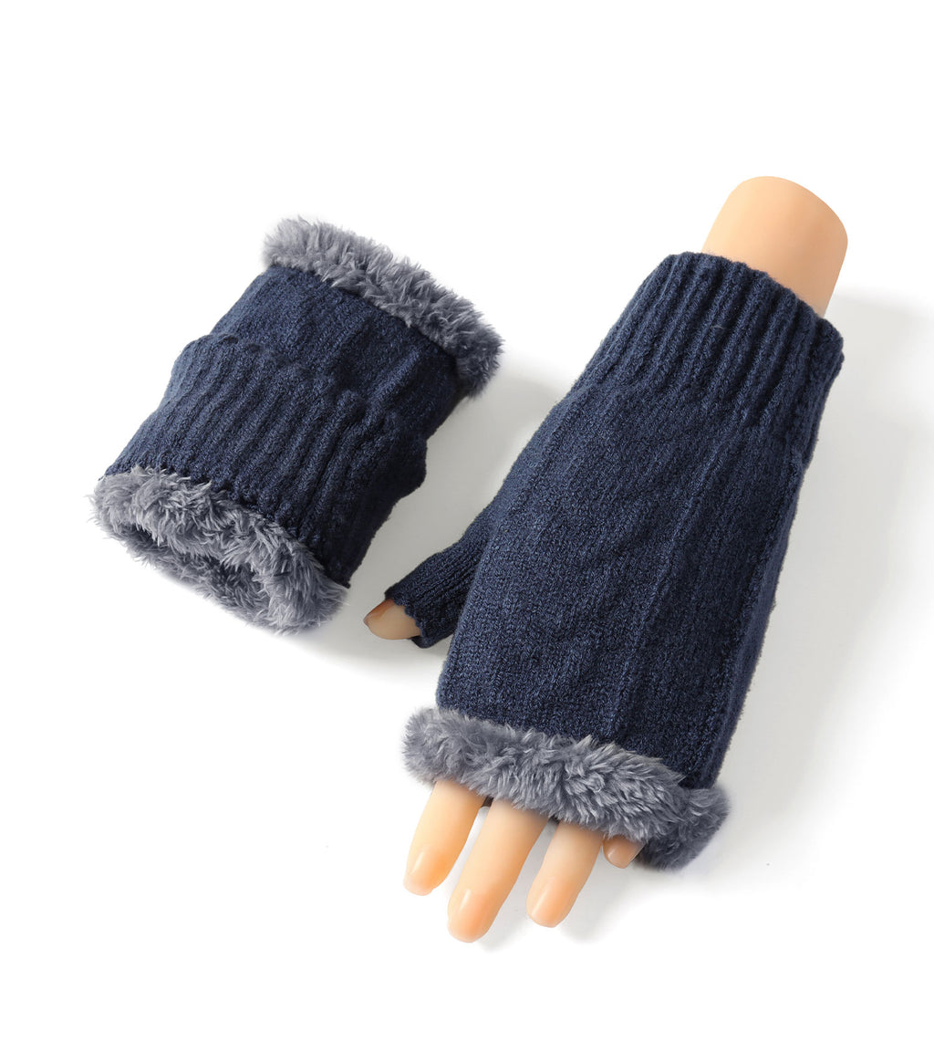 Fingerless Ultra Plush Knit Gloves