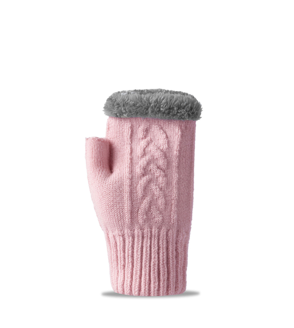 Fingerless Ultra Plush Knit Gloves