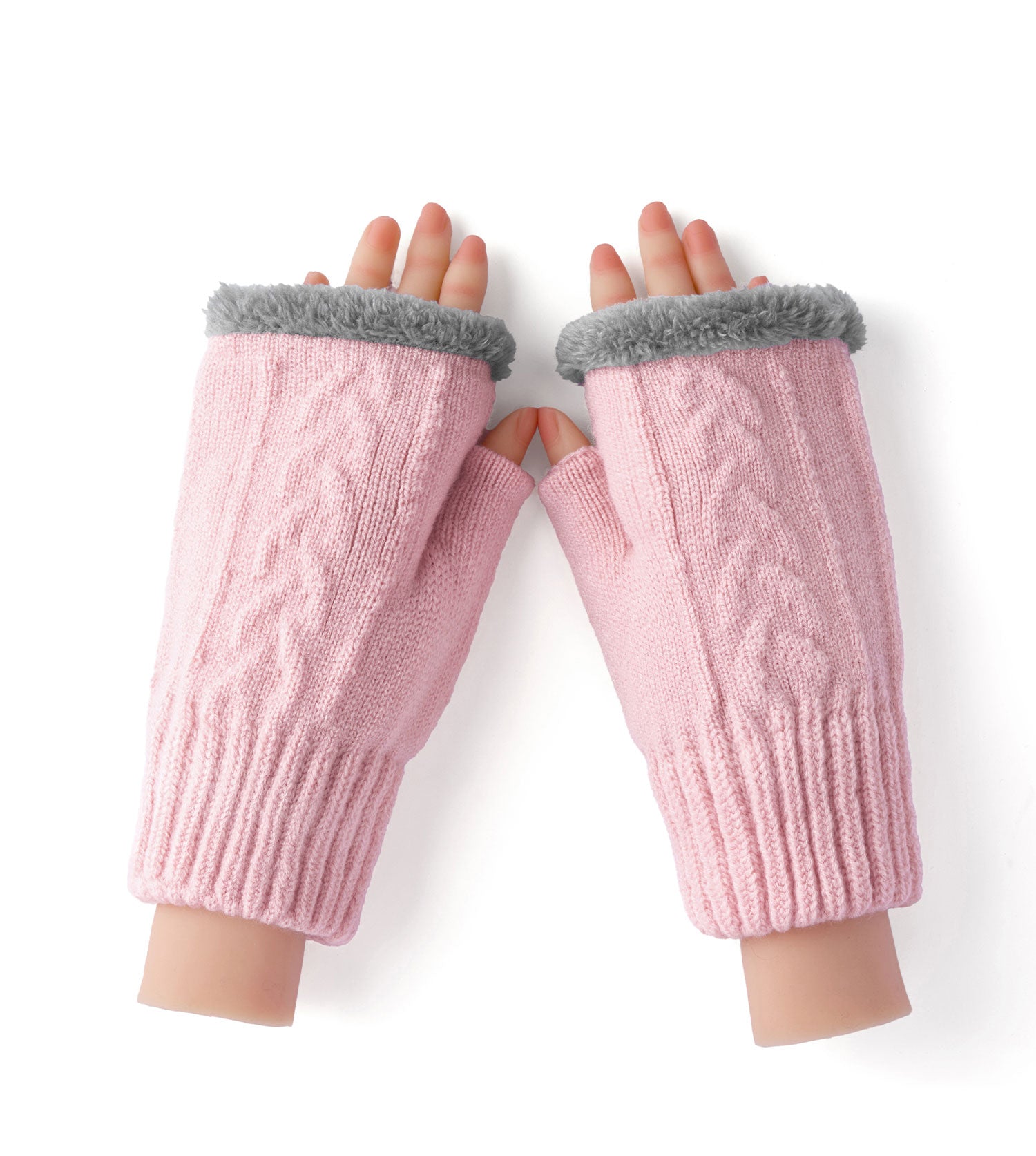 Fingerless Ultra Plush Knit Gloves