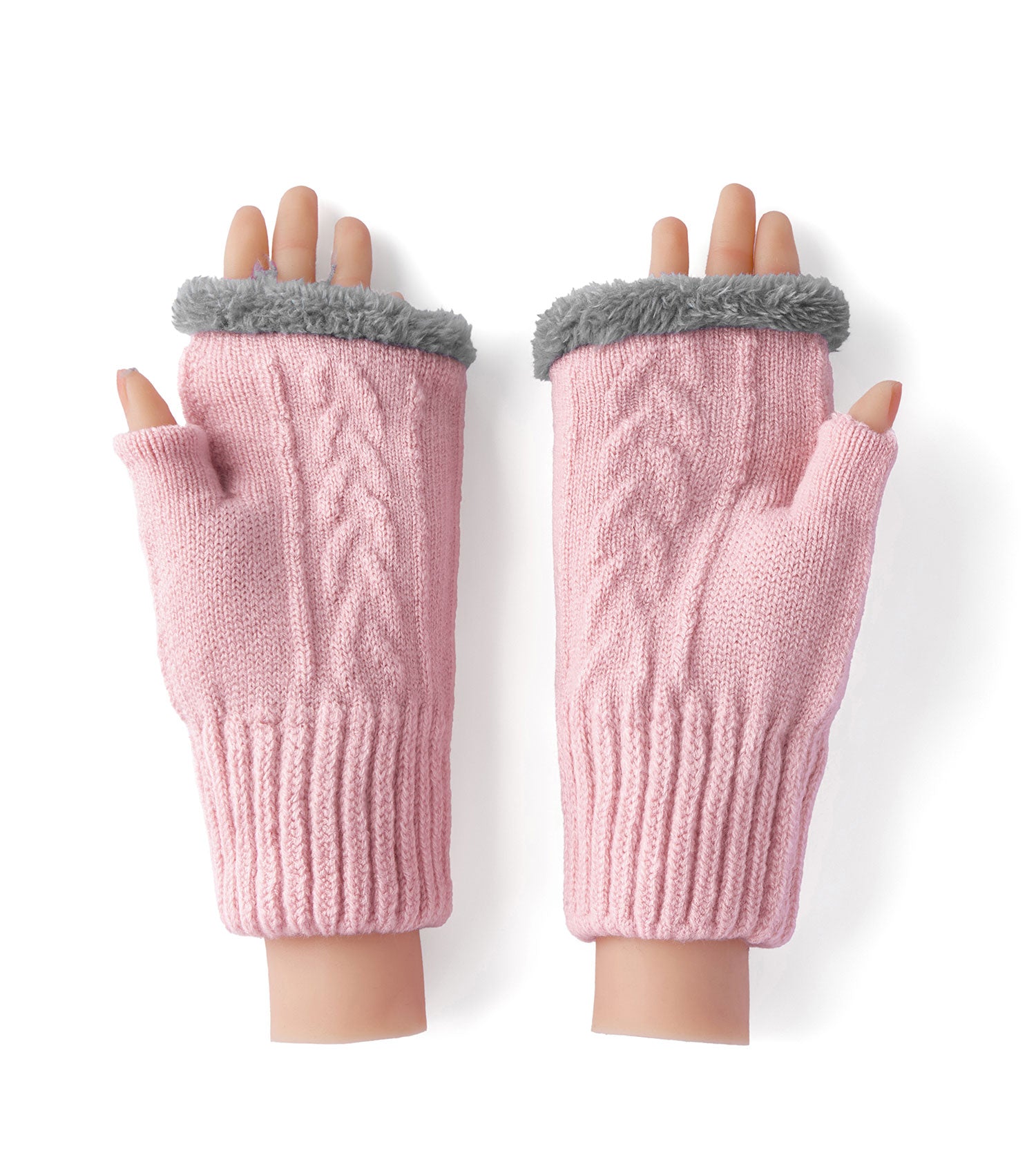 Fingerless Ultra Plush Knit Gloves