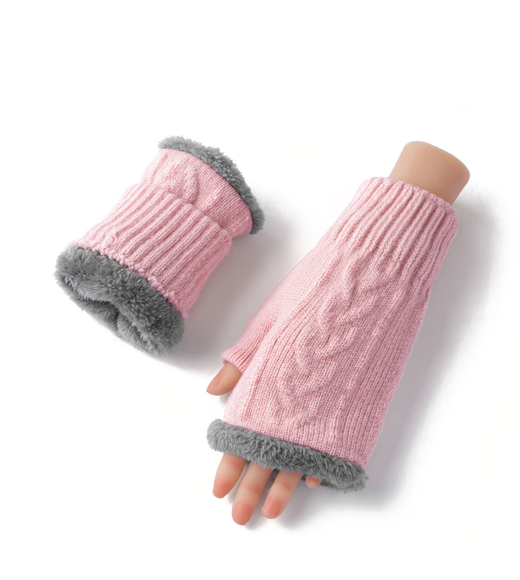 Fingerless Ultra Plush Knit Gloves