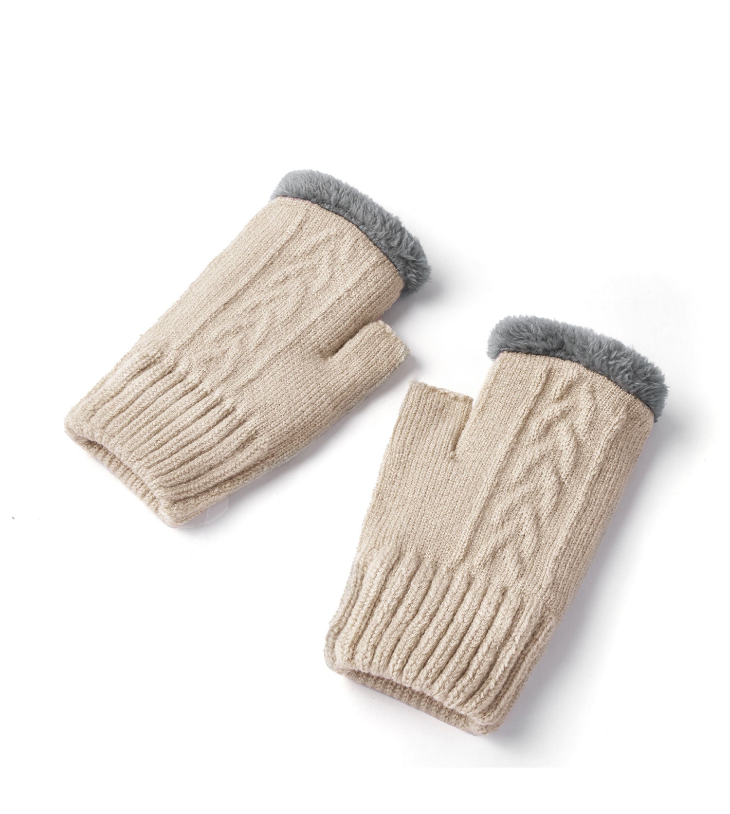 Fingerless Ultra Plush Knit Gloves
