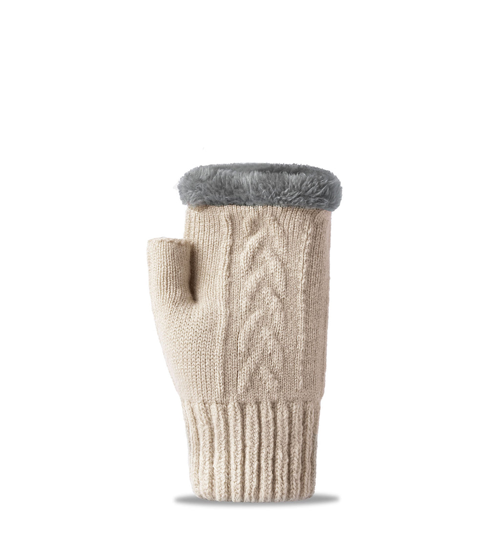 Fingerless Ultra Plush Knit Gloves