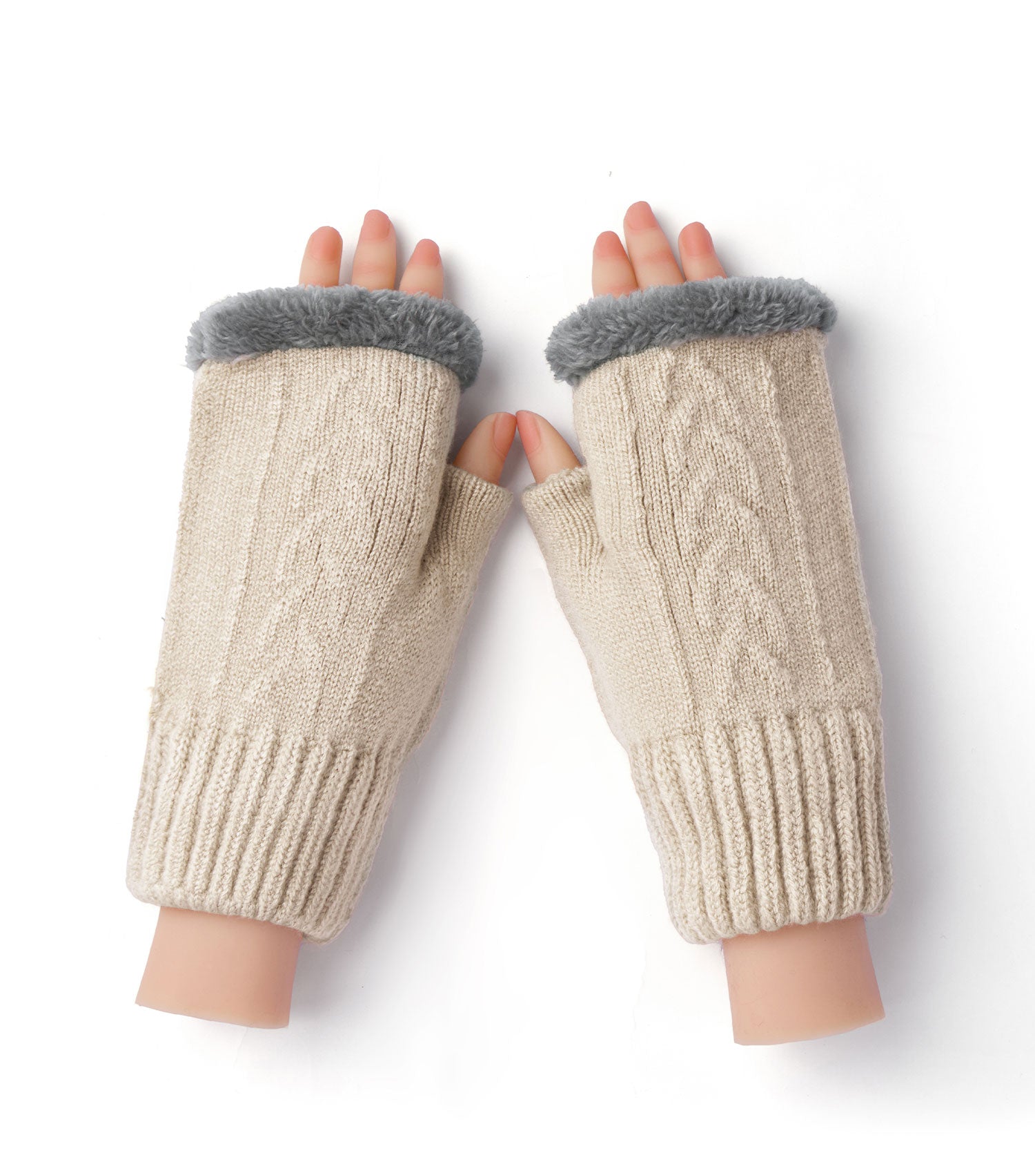 Fingerless Ultra Plush Knit Gloves