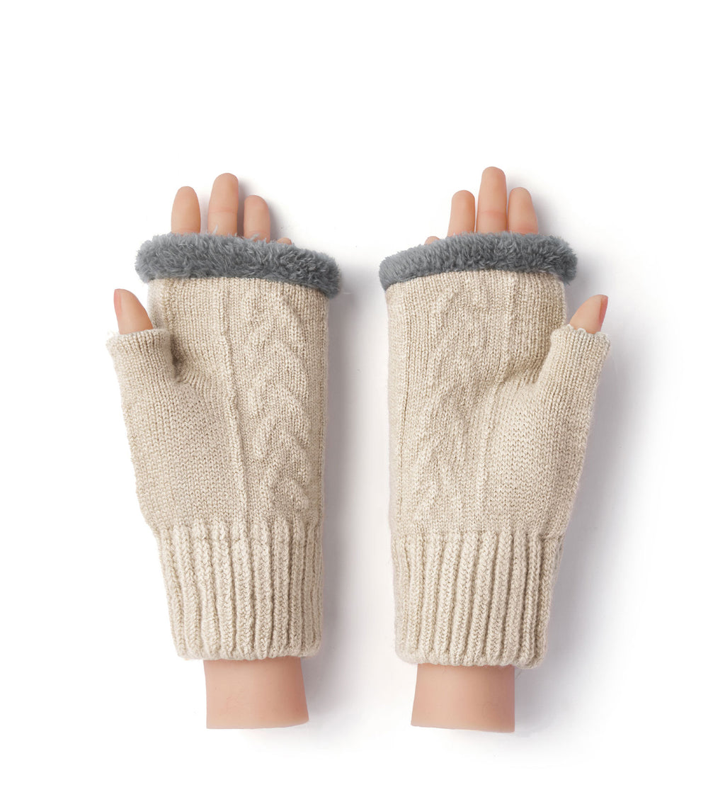 Fingerless Ultra Plush Knit Gloves