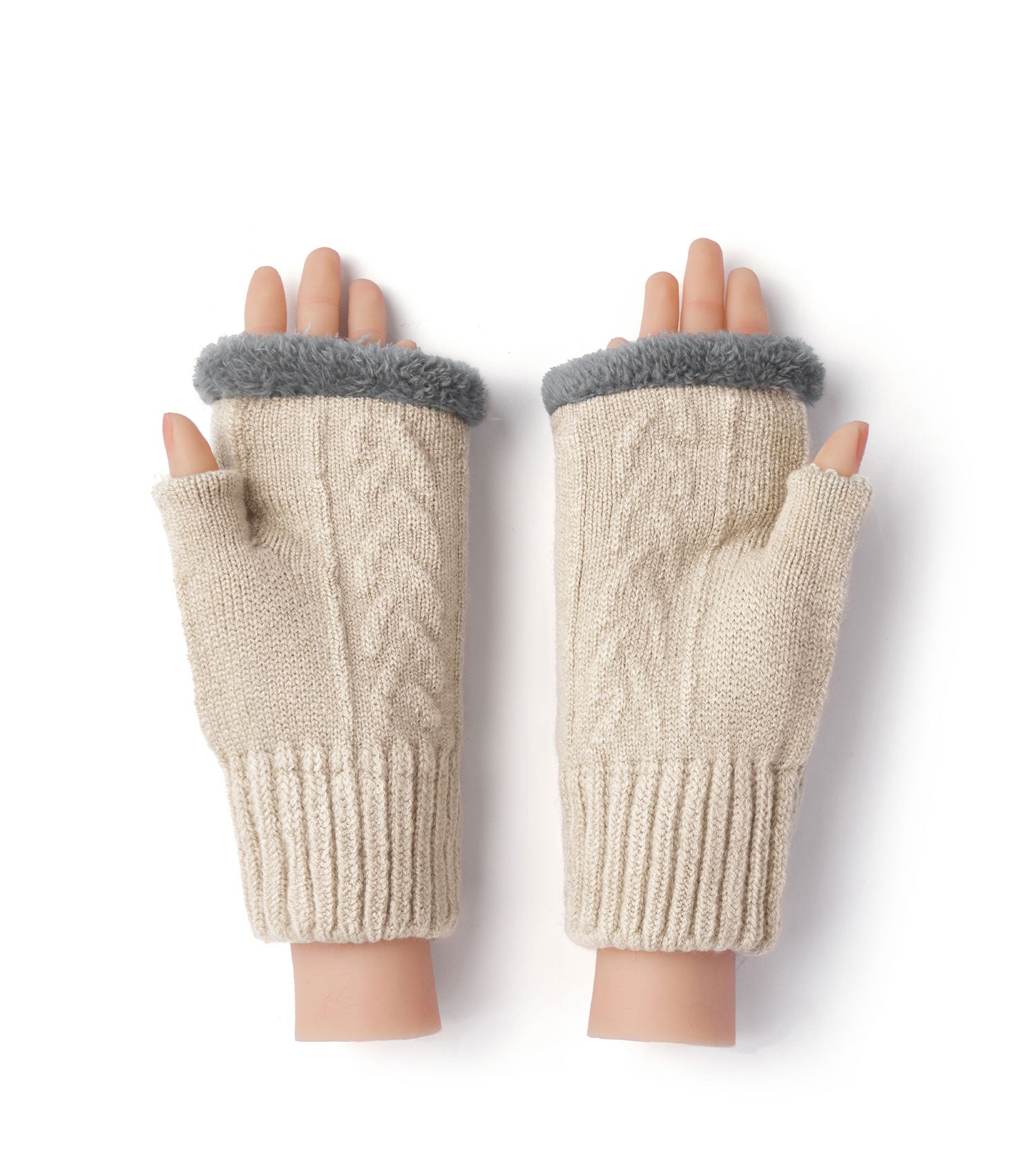 Fingerless Ultra Plush Knit Gloves