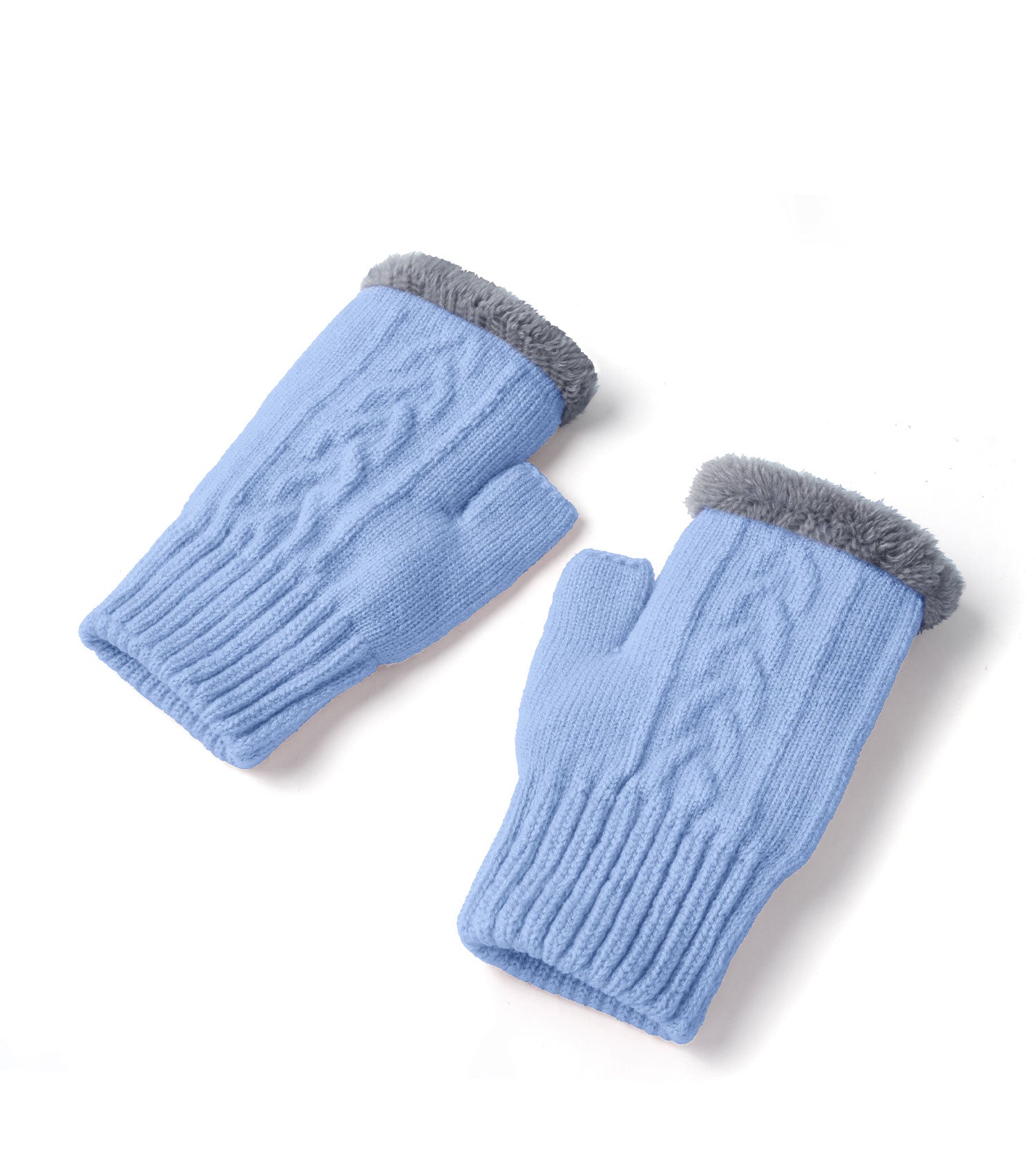 Fingerless Ultra Plush Knit Gloves