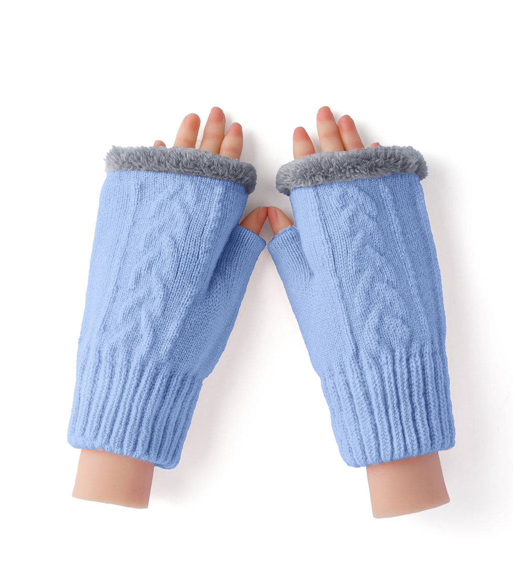 Fingerless Ultra Plush Knit Gloves