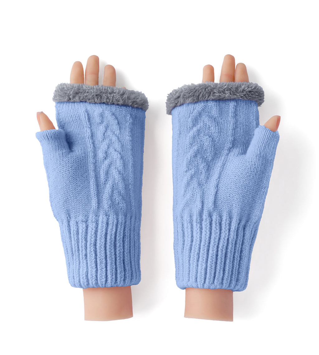 Fingerless Ultra Plush Knit Gloves