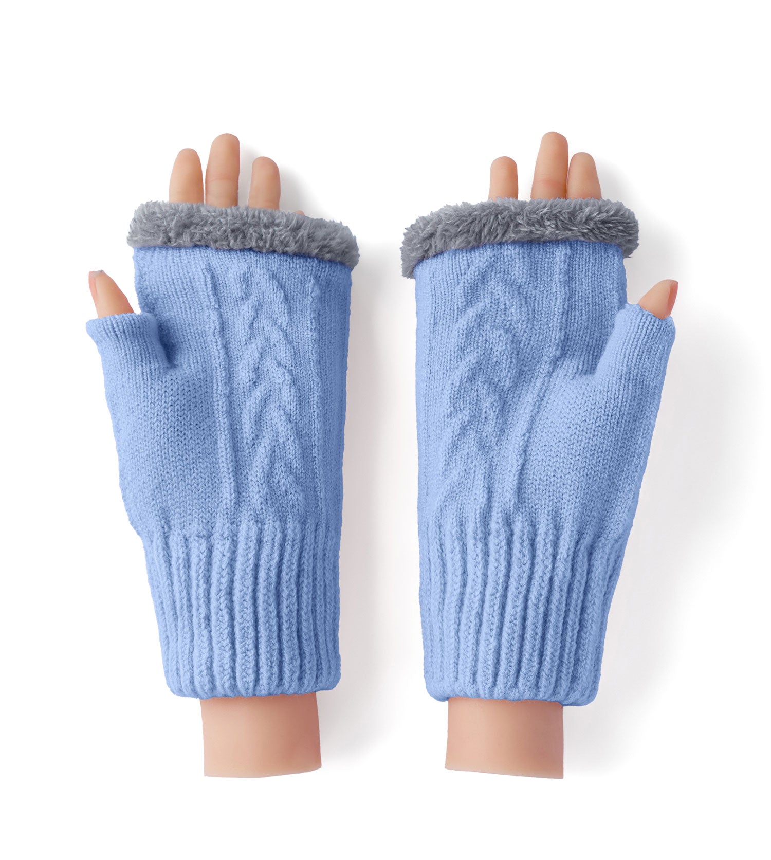 Fingerless Ultra Plush Knit Gloves