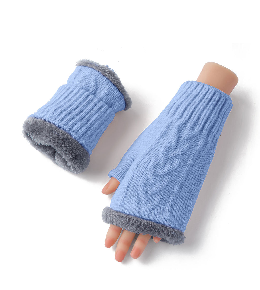 Fingerless Ultra Plush Knit Gloves