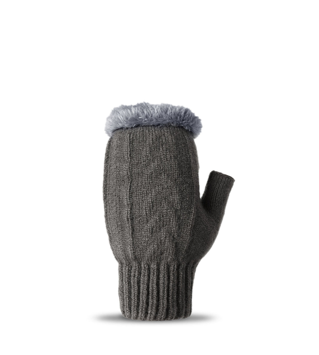 Fingerless Ultra Plush Knit Gloves