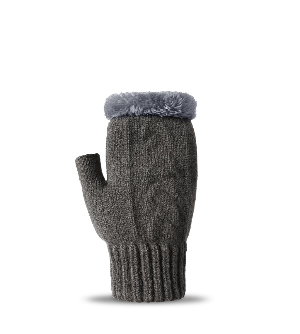 Fingerless Ultra Plush Knit Gloves