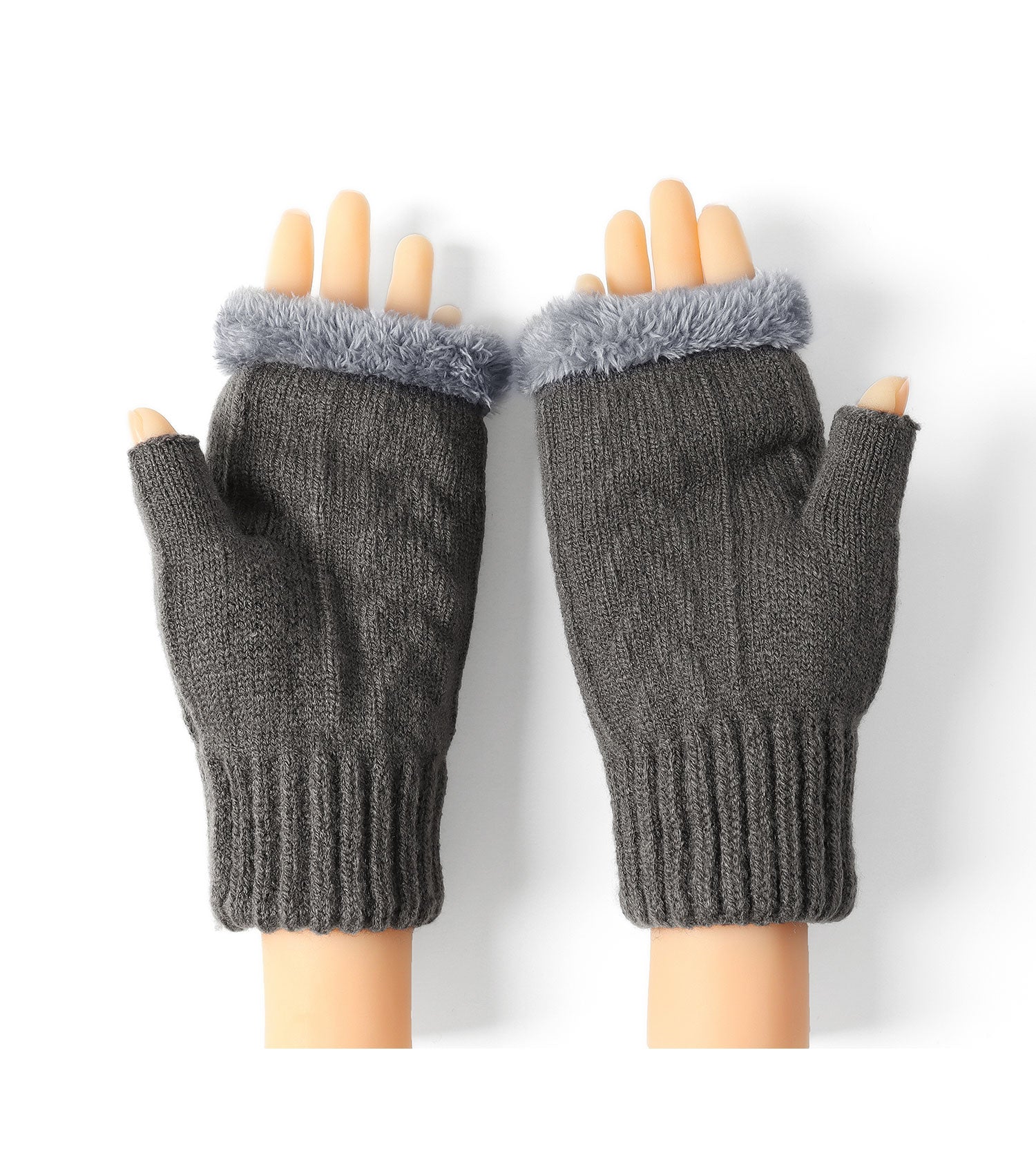 Fingerless Ultra Plush Knit Gloves