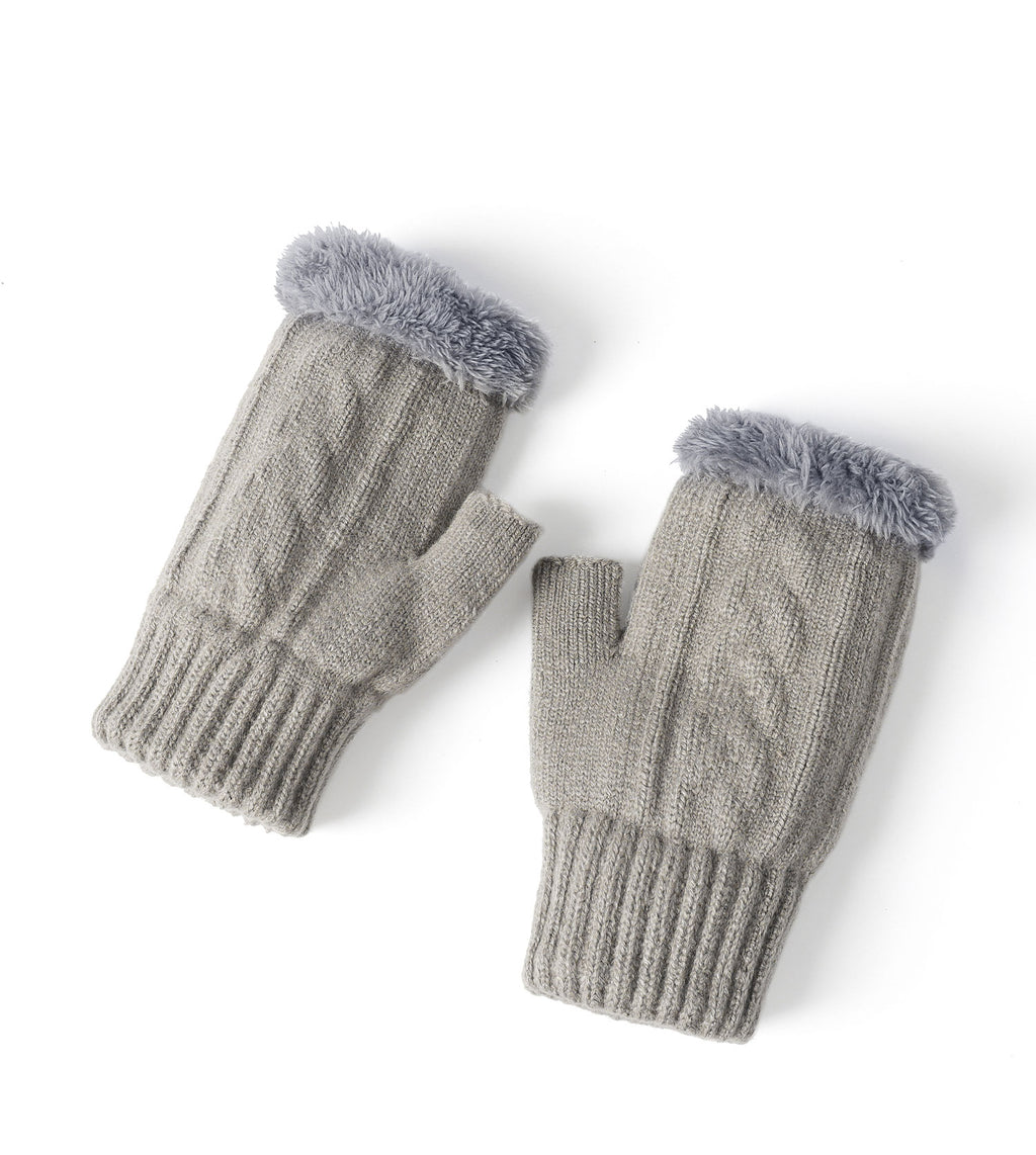 Fingerless Ultra Plush Knit Gloves