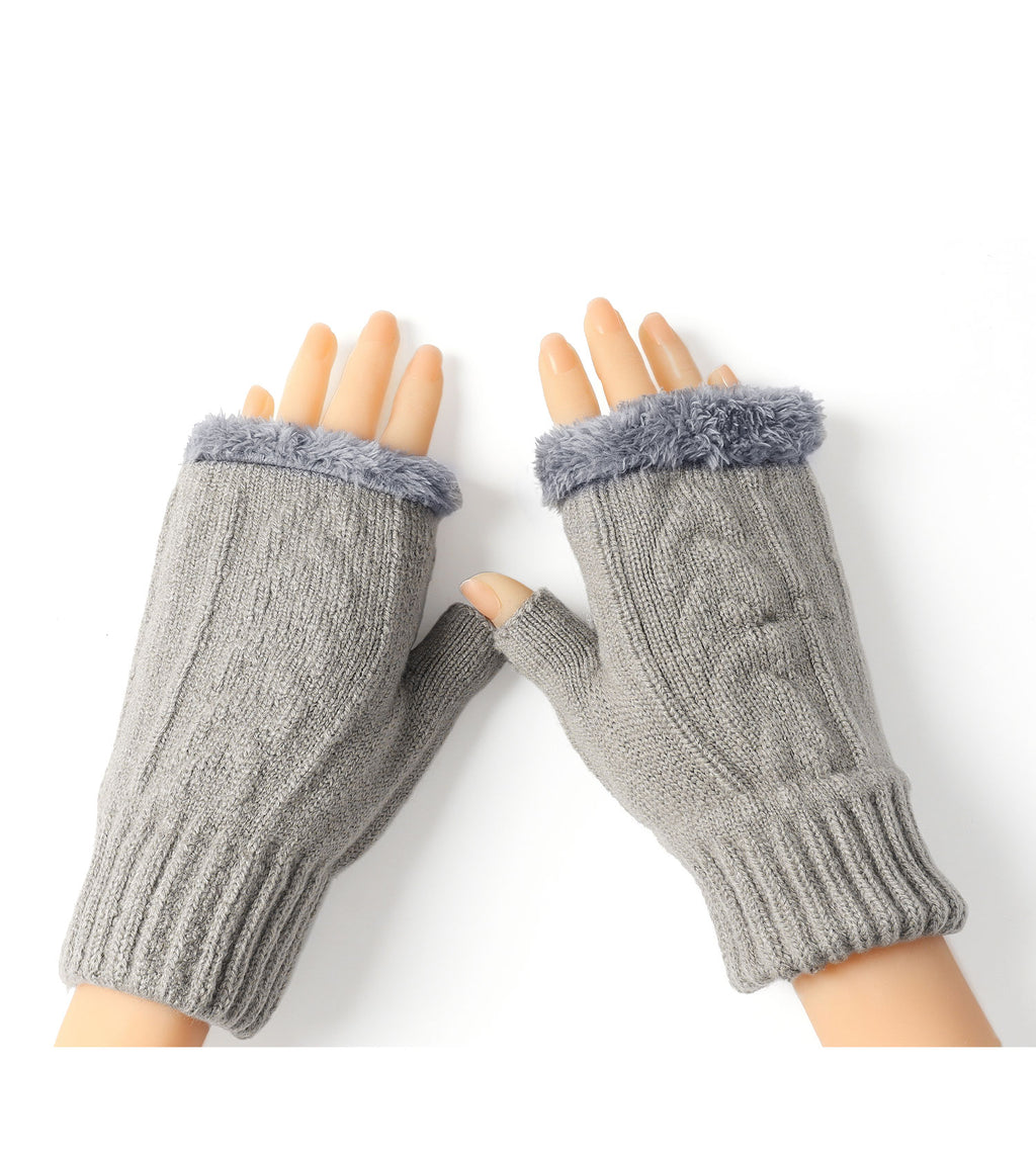 Fingerless Ultra Plush Knit Gloves