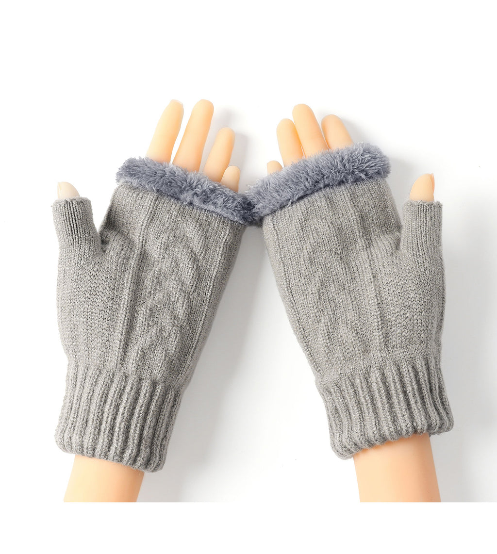 Fingerless Ultra Plush Knit Gloves