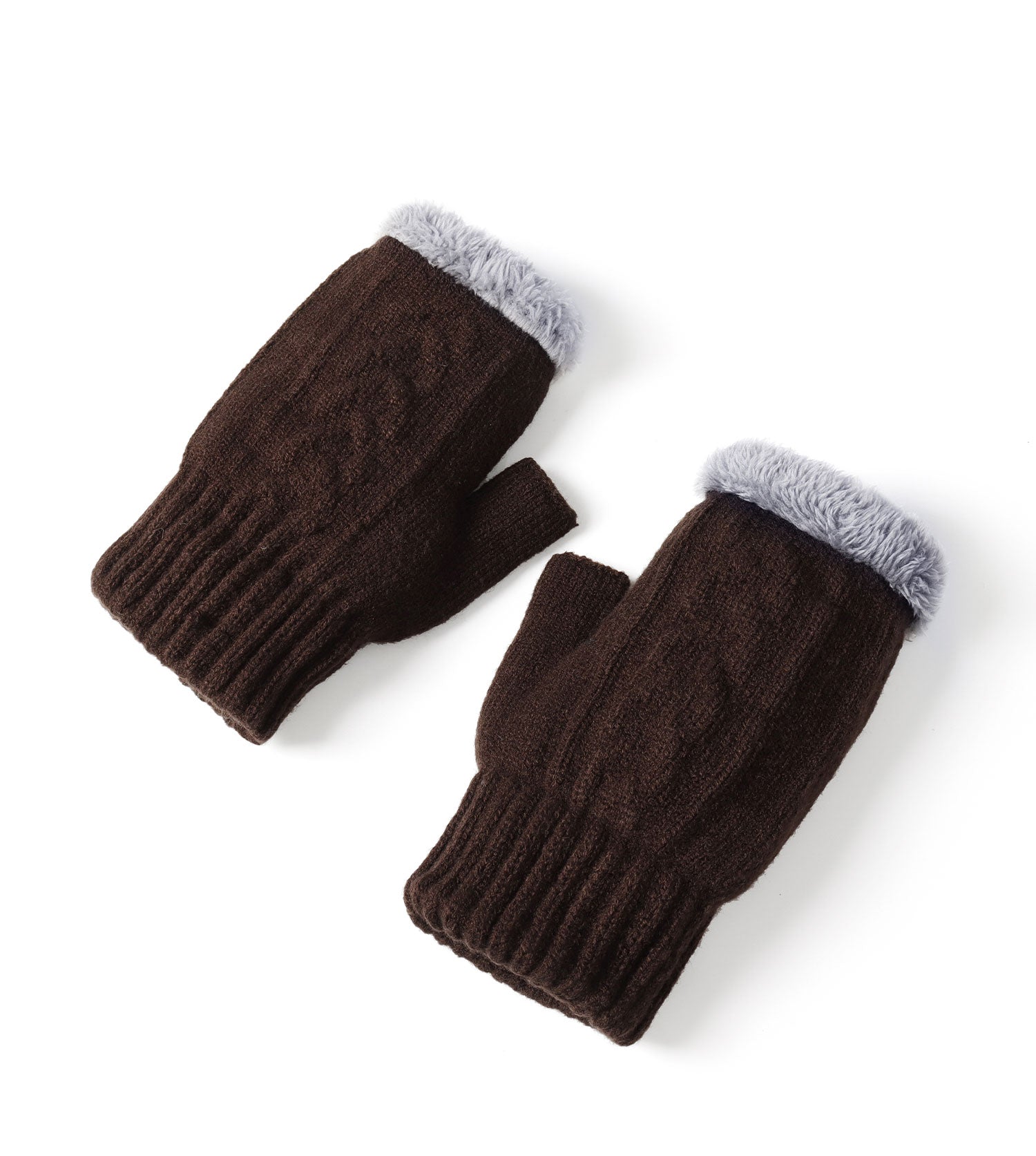 Fingerless Ultra Plush Knit Gloves