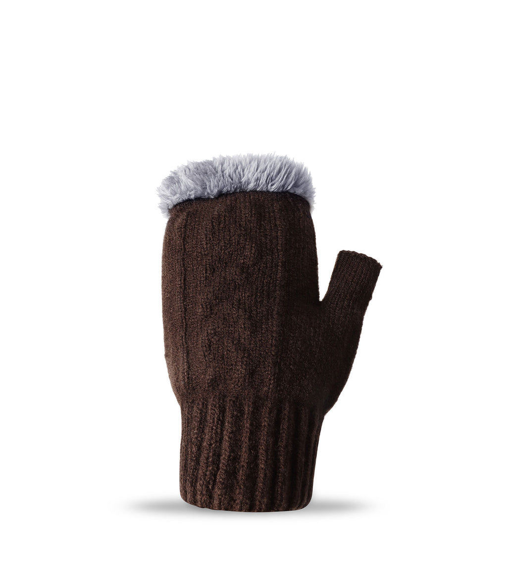 Fingerless Ultra Plush Knit Gloves