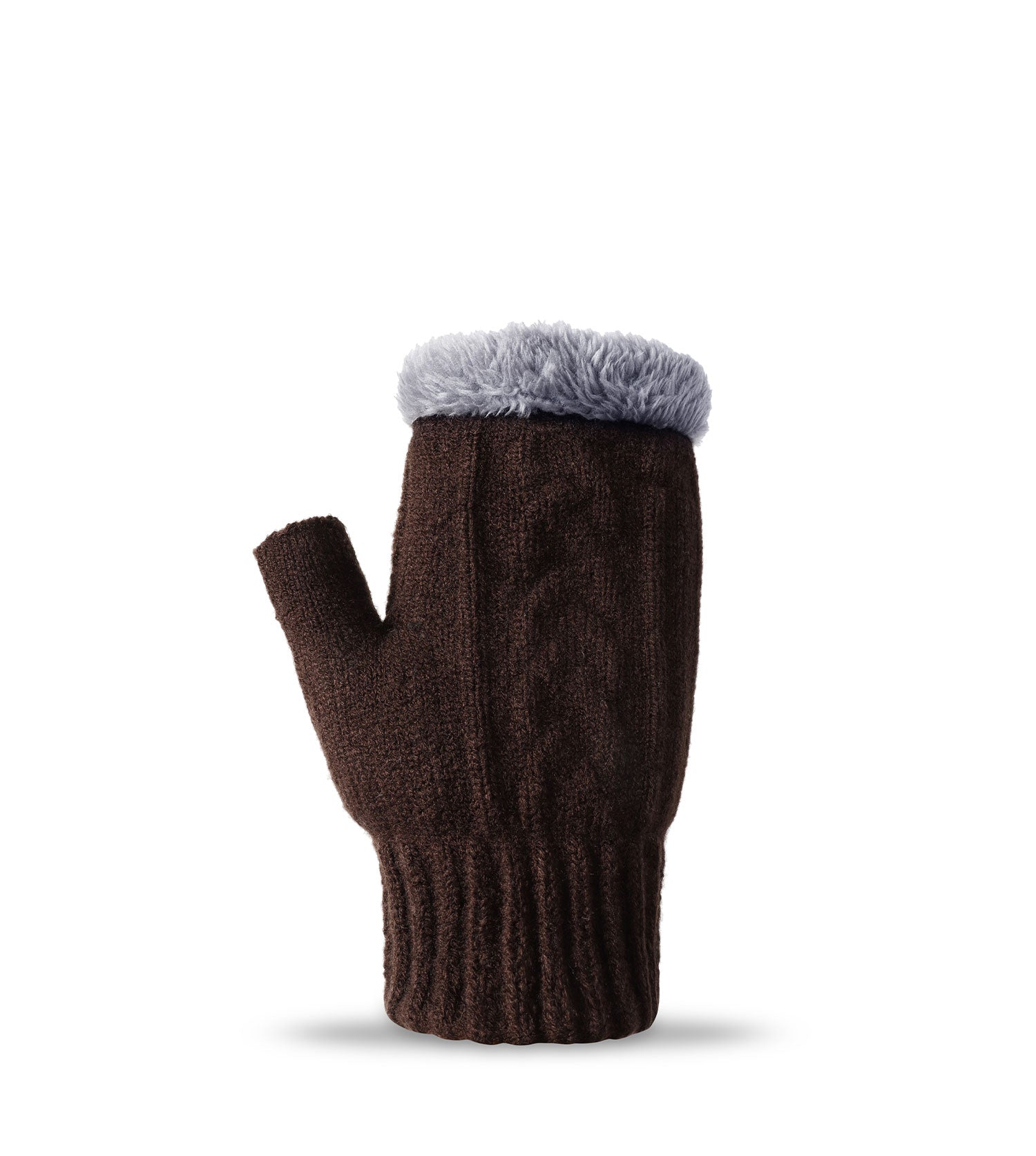 Fingerless Ultra Plush Knit Gloves