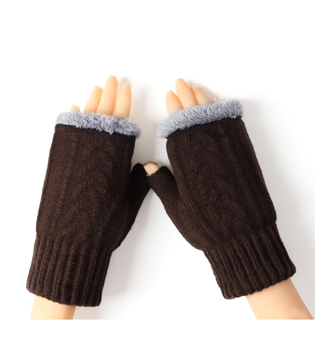 Fingerless Ultra Plush Knit Gloves