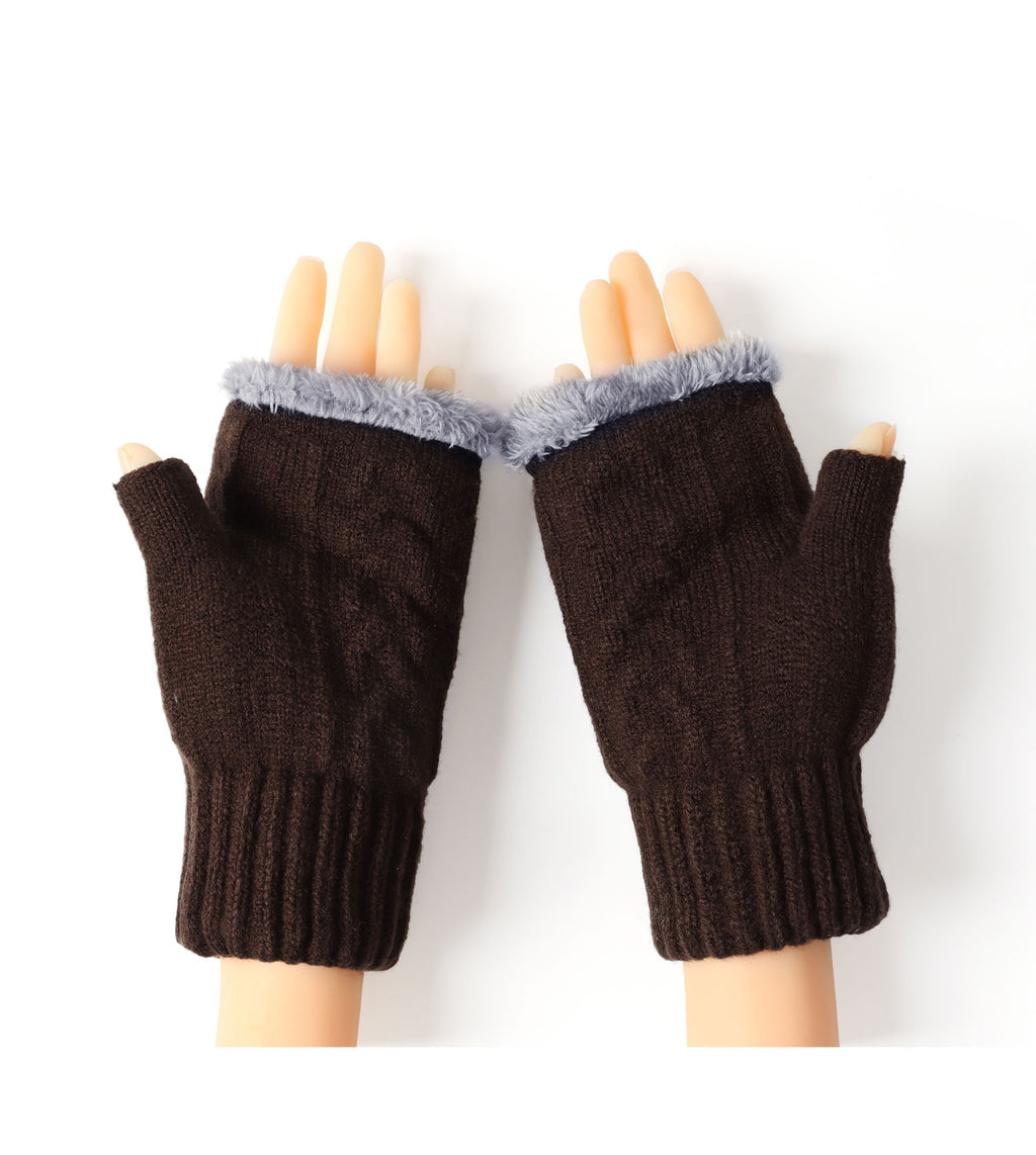 Fingerless Ultra Plush Knit Gloves