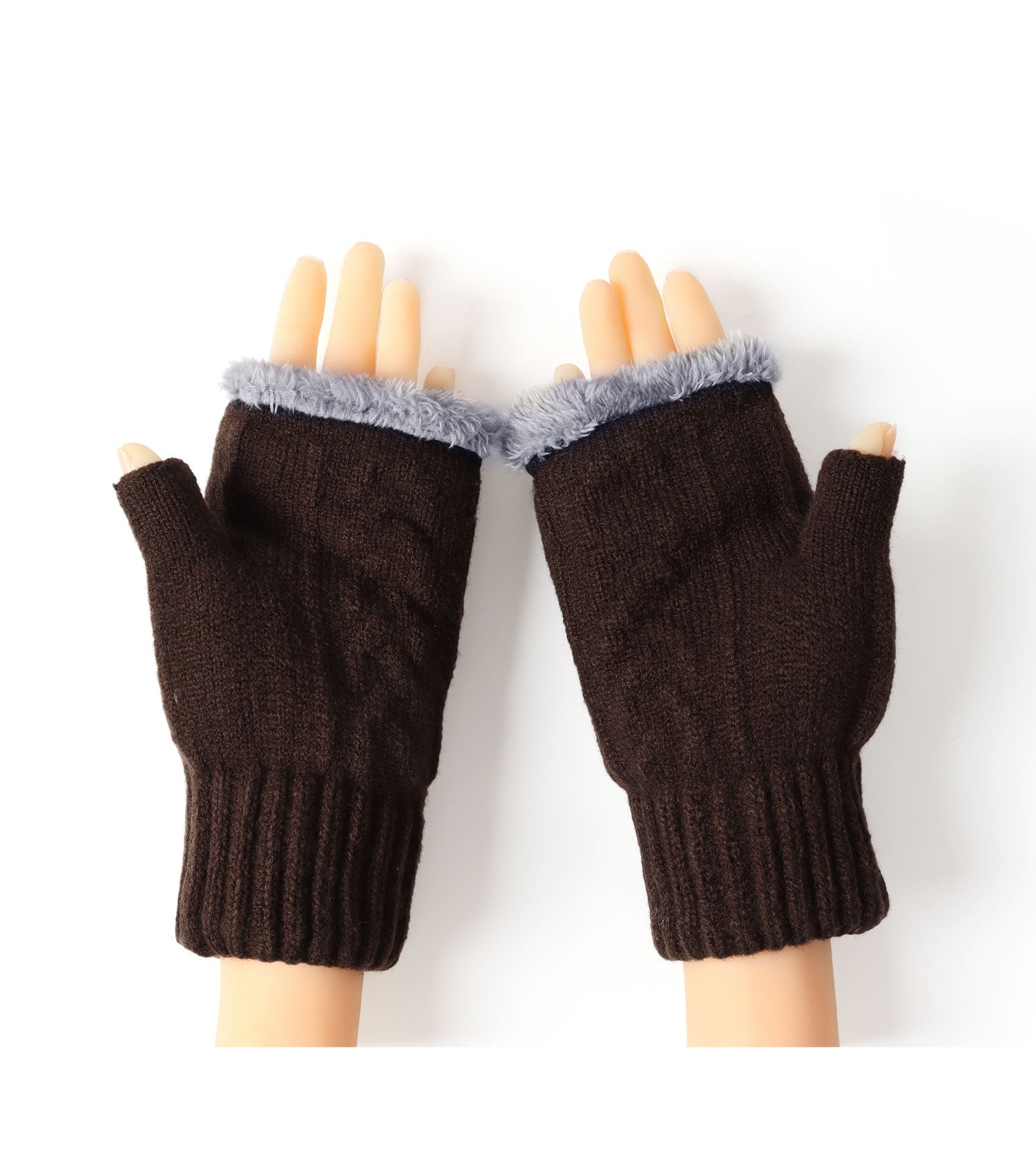 Fingerless Ultra Plush Knit Gloves