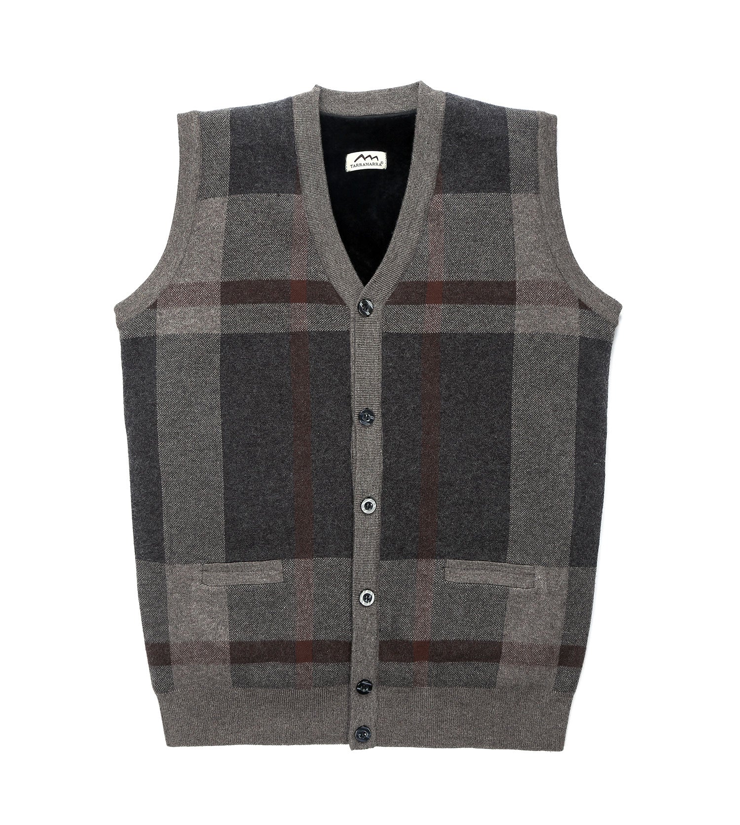 Plaid Knitted Wool Vest