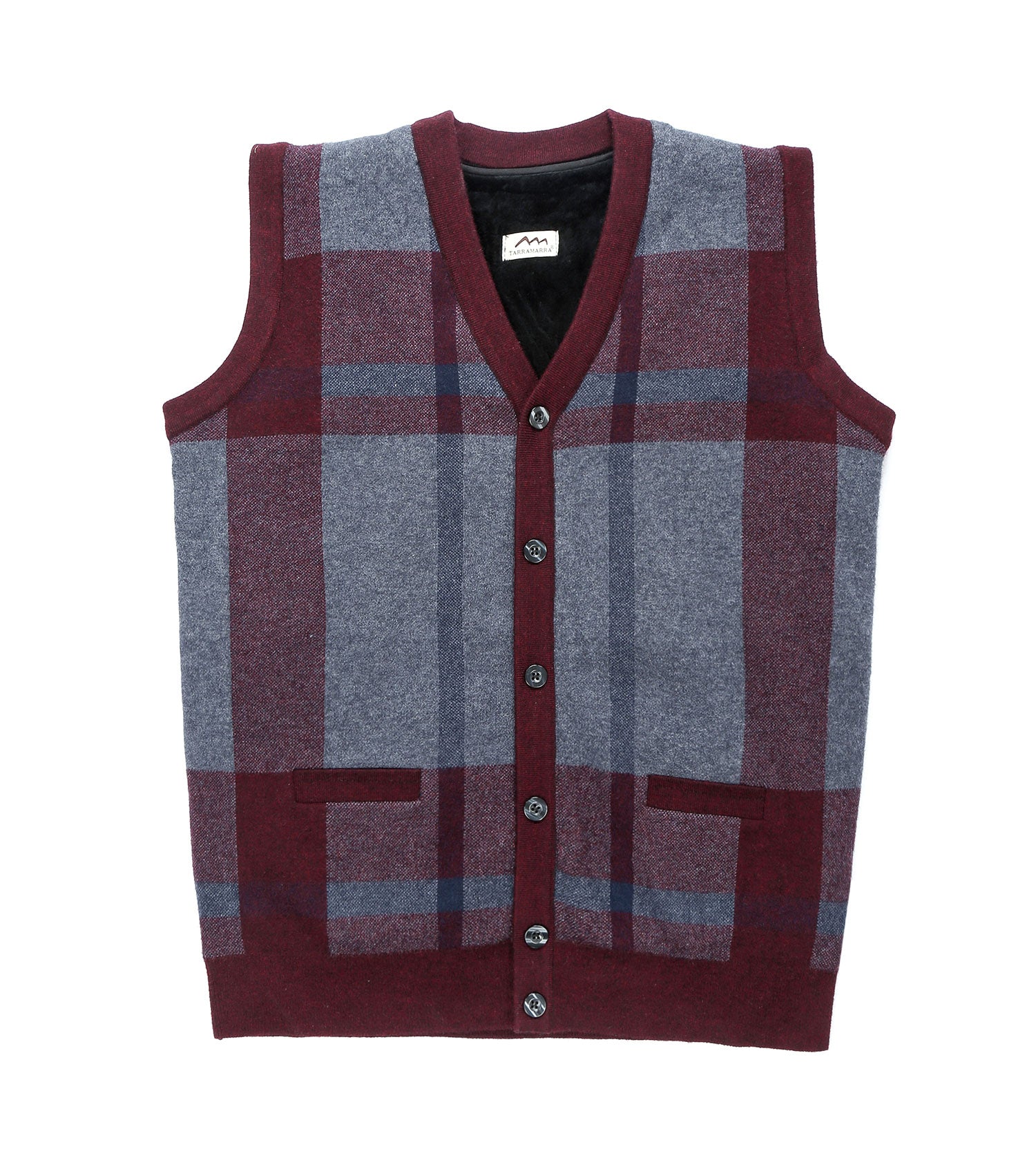 Plaid Knitted Wool Vest
