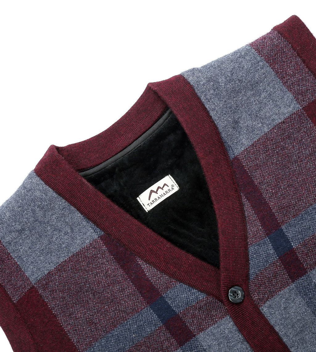 Plaid Knitted Wool Vest