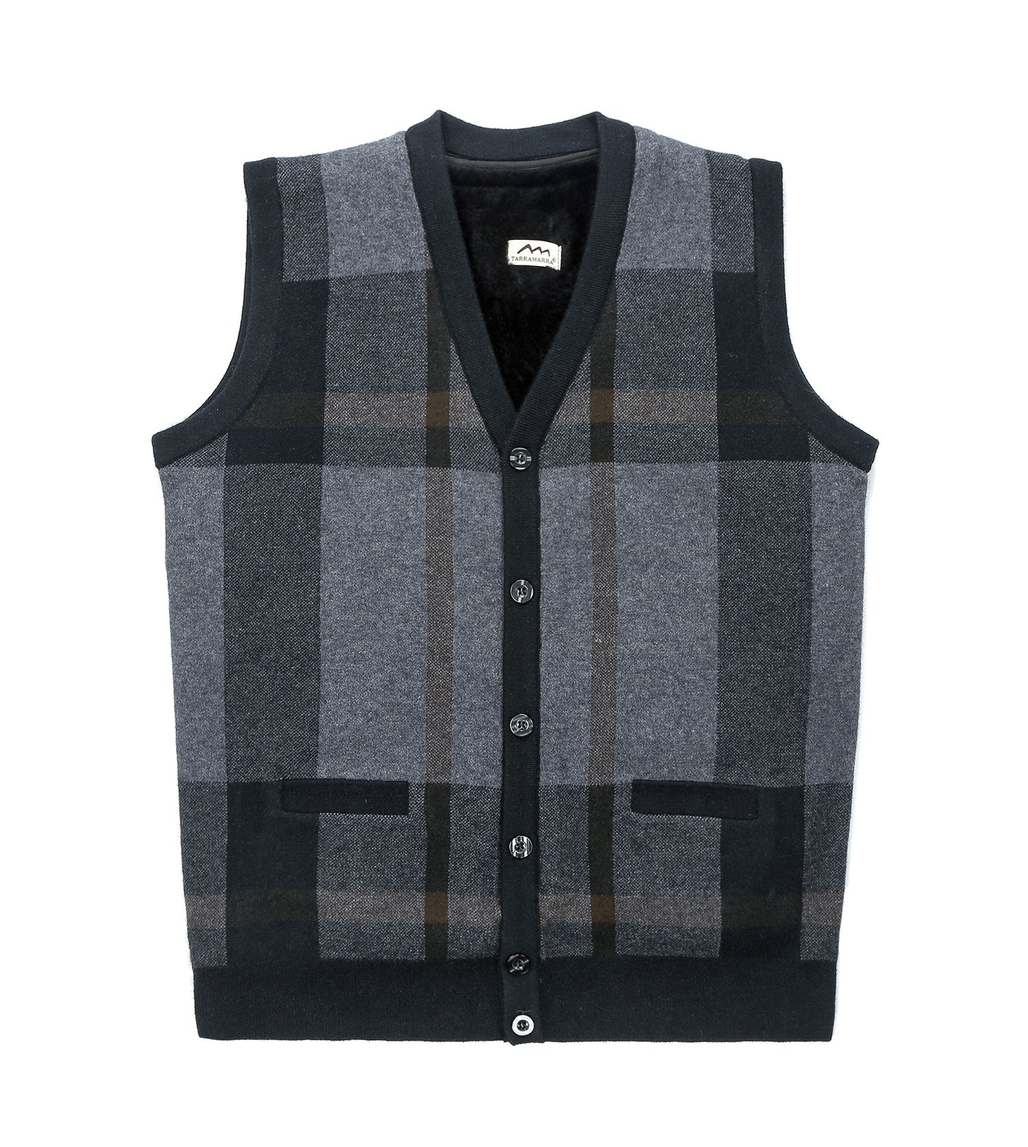 Plaid Knitted Wool Vest