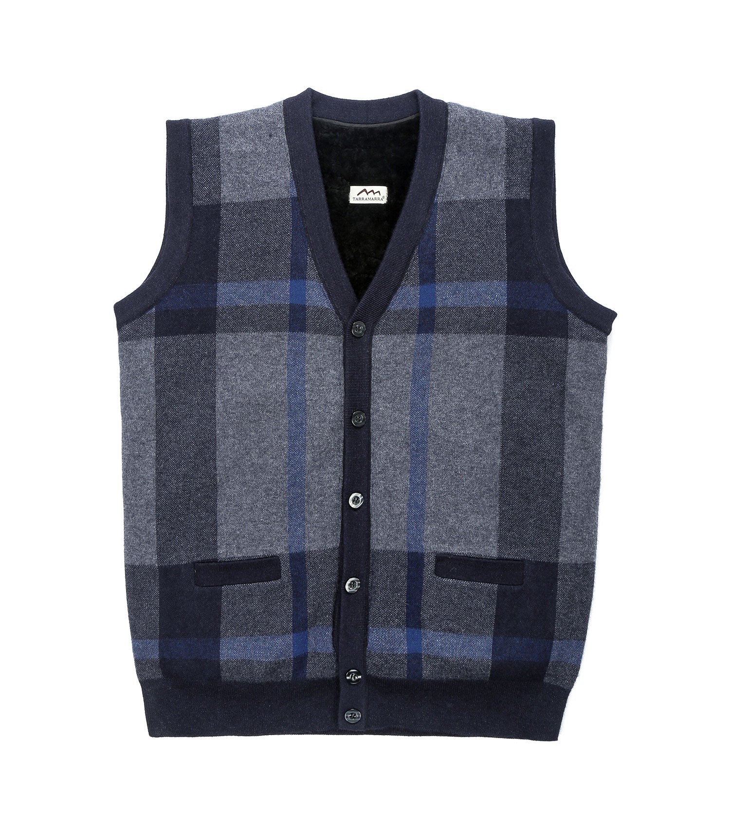 Plaid Knitted Wool Vest