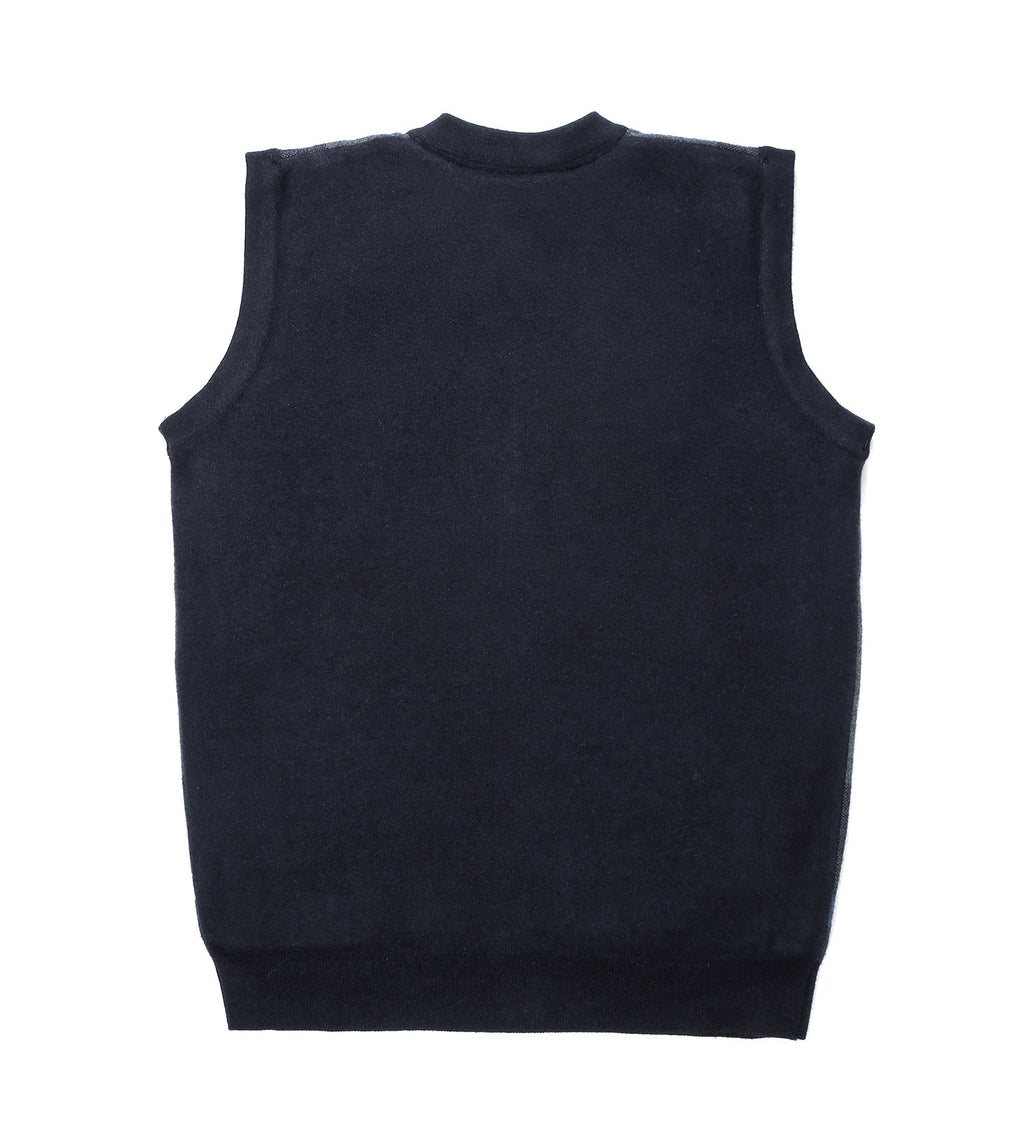Plaid Knitted Wool Vest