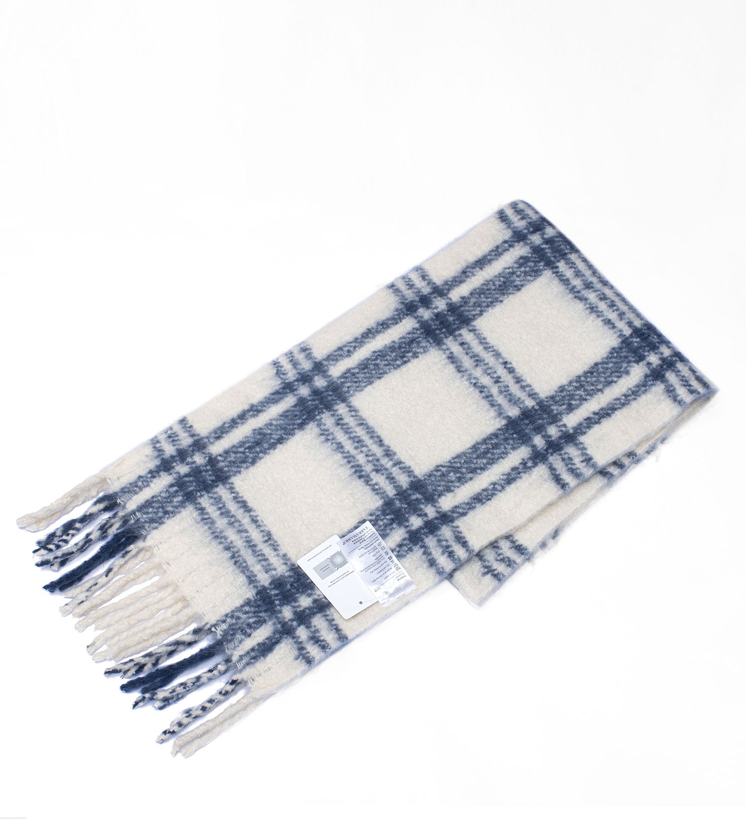 Checked Fringed Scarf