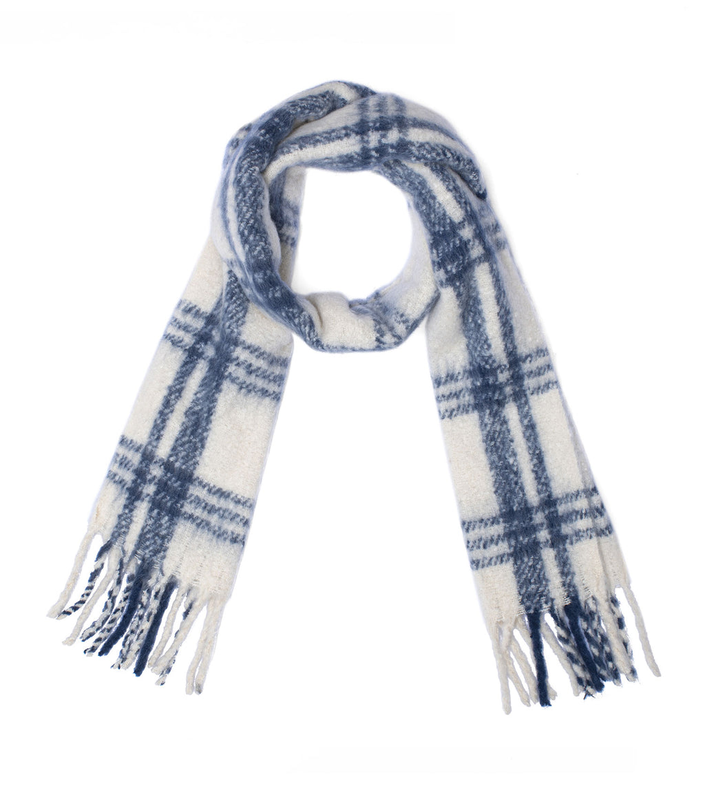 Checked Fringed Scarf