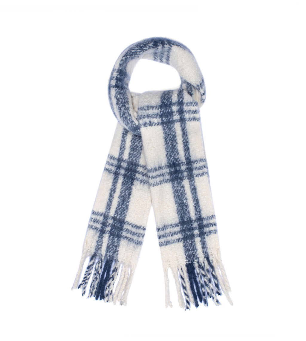 Checked Fringed Scarf