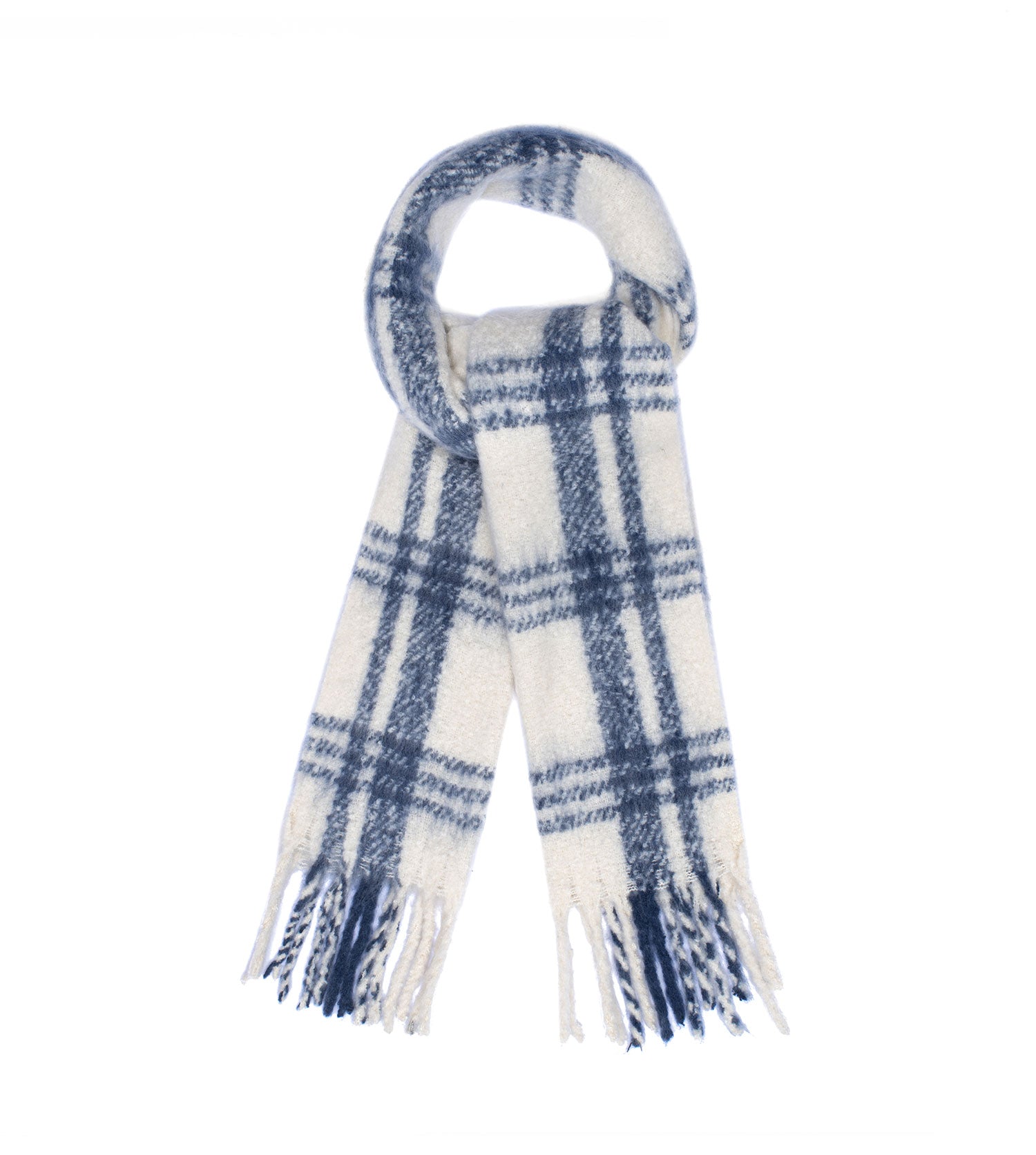 Checked Fringed Scarf